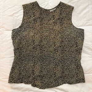 Allison Taylor Silk Leopard Cheetah Print Blouse Medium